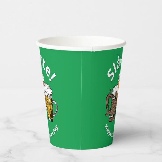 Custom Sláinte St Patricks Day Pappbecher (Rechts)