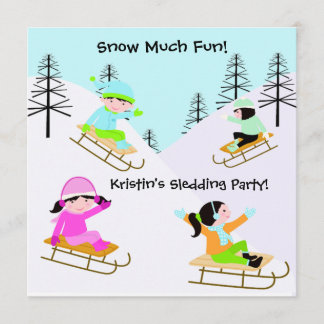 Custom Sledding Party Geburtstag Einladungen