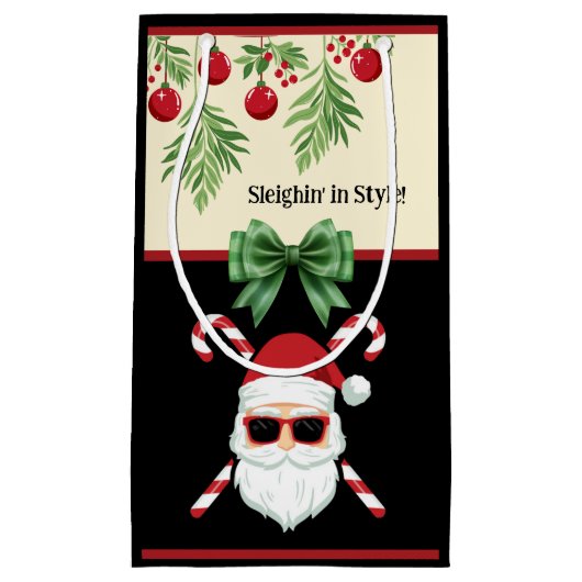 Custom "Sleighin' in Style!" Weihnachtsfeiertag Kleine Geschenktüte (Vorderseite)
