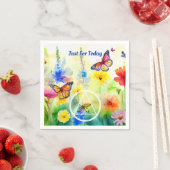 CUSTOM Slogan AA Symbol Butterflies and Flowers Serviette (Beispiel)