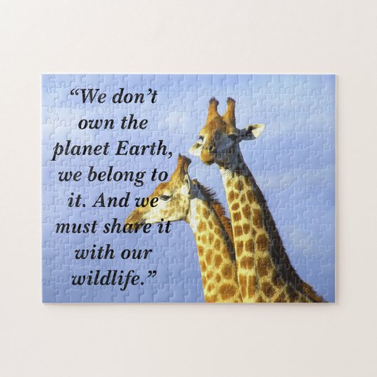 Custom Slogan/Conservation Giraffe Lookout Puzzle (Horizontal)