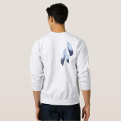 Custom Slogan Tribal Blue Feathers with Dew Drops Sweatshirt (Schwarz voll)