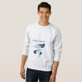 Custom Slogan Tribal Blue Feathers with Dew Drops Sweatshirt (Vorne ganz)