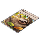 Custom Sloth Baby Sleeping in Tree Zitat Notizblock (Linke Seite)