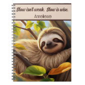 Custom Sloth Baby Sleeping in Tree Zitat Notizblock (Vorderseite)