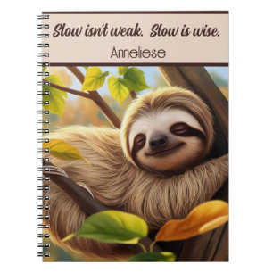 Custom Sloth Baby Sleeping in Tree Zitat Notizblock