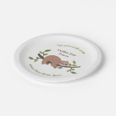 Custom Sloth Coffee Bar  Pappteller (Schrägansicht)