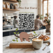 Custom Sloth QR Code Pedestal Sign Acrylschild