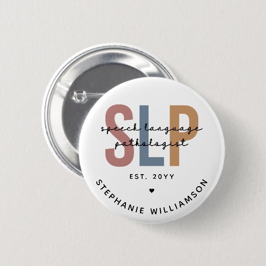Custom SLP Speech Language Pathologe Button (Vorne & Hinten)