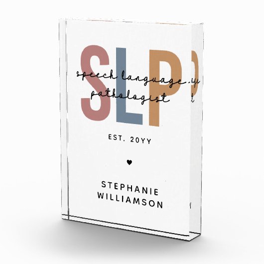 Custom SLP Speech Language Pathologe Fotoblock (Rechts)