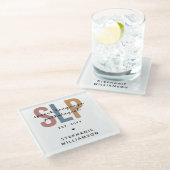 Custom SLP Speech Language Pathologe Glasuntersetzer (Schrägansicht)