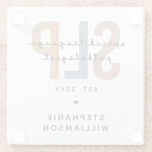 Custom SLP Speech Language Pathologe Glasuntersetzer (Rückseite)