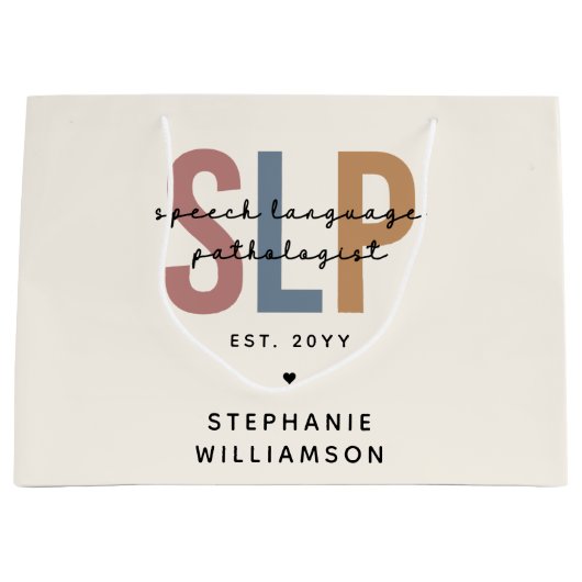 Custom SLP Speech Language Pathologe Große Geschenktüte (Vorderseite)