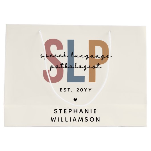 Custom SLP Speech Language Pathologe Große Geschenktüte (Rückseite)