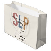 Custom SLP Speech Language Pathologe Große Geschenktüte (Rückseite Schrägansicht)