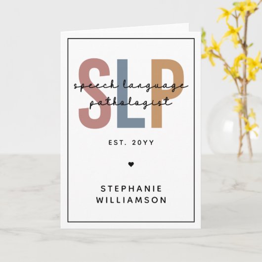 Custom SLP Speech Language Pathologe Karte (Gelbe Blume)