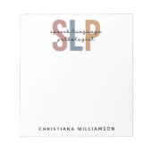 Custom SLP Speech Language Pathologe Notizblock (Vorderseite)