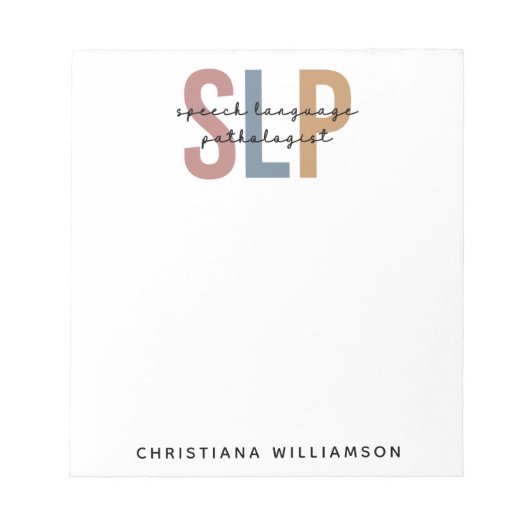 Custom SLP Speech Language Pathologe Notizblock (Vorderseite)