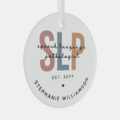Custom SLP Speech Language Pathologe Ornament Aus Glas (Vorderseite Rechts)