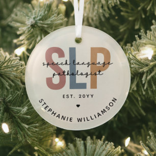 Custom SLP Speech Language Pathologe Ornament Aus Glas