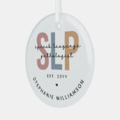 Custom SLP Speech Language Pathologe Ornament Aus Glas (Vorderseite links)