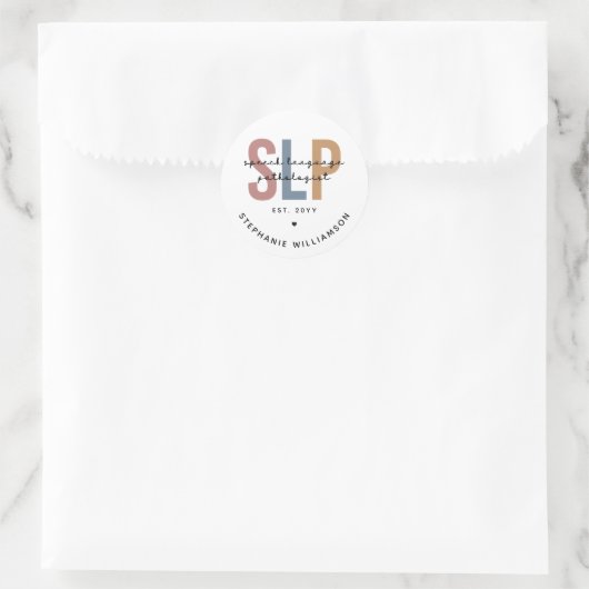 Custom SLP Speech Language Pathologe Runder Aufkleber (Tasche)