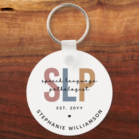 Custom SLP Speech Language Pathologe Schlüsselanhänger (Vorderseite)