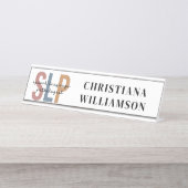 Custom SLP Speech Language Pathologe Schreibtischnamensplakette (Vorderseite )