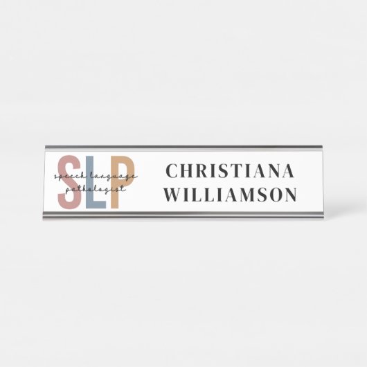 Custom SLP Speech Language Pathologe Schreibtischnamensplakette (Vorderseite )