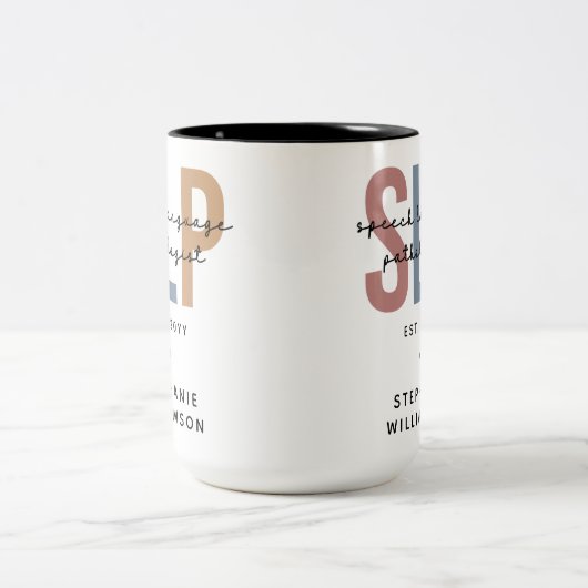 Custom SLP Speech Language Pathologe Zweifarbige Tasse (Mittel)