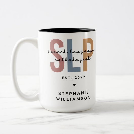 Custom SLP Speech Language Pathologe Zweifarbige Tasse (Links)