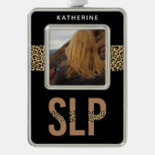 Custom SLP Speech Pathologe Foto Rahmen-Ornament Silber (Vorderseite)