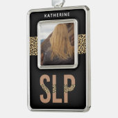 Custom SLP Speech Pathologe Foto Rahmen-Ornament Silber (Links)