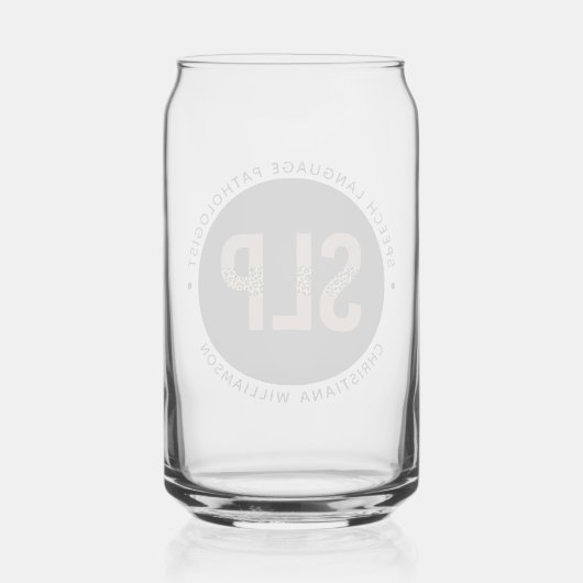 Custom SLP Speech Pathologe Leopard Druckgeschenke Dosenglas (Rückseite)