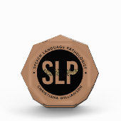 Custom SLP Speech Pathologe Leopard Druckgeschenke Fotoblock (Vorderseite)