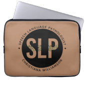 Custom SLP Speech Pathologe Leopard Druckgeschenke Laptopschutzhülle (Vorderseite)