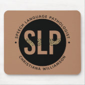 Custom SLP Speech Pathologe Leopard Druckgeschenke Mousepad (Vorne)