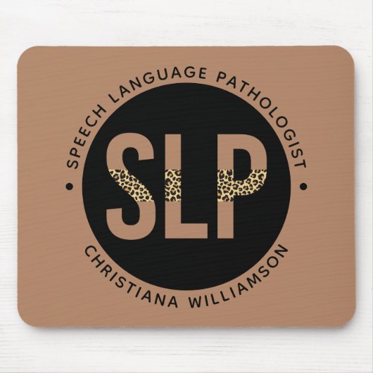 Custom SLP Speech Pathologe Leopard Druckgeschenke Mousepad (Vorne)