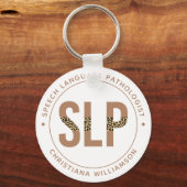 Custom SLP Speech Pathologe Leopard Druckgeschenke Schlüsselanhänger (Vorderseite)