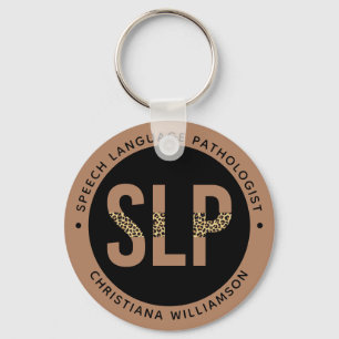 Custom SLP Speech Pathologe Leopard Druckgeschenke Schlüsselanhänger