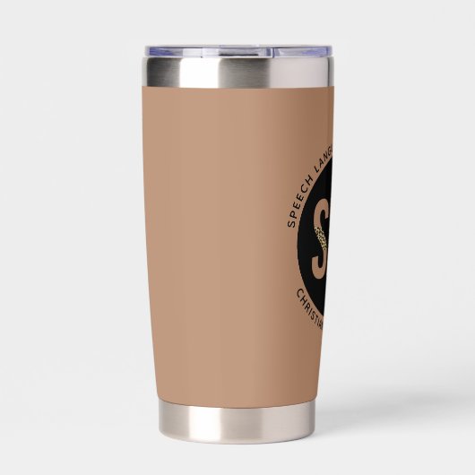 Custom SLP Speech Pathologe Leopard Druckgeschenke Thermobecher (Vorderseite)