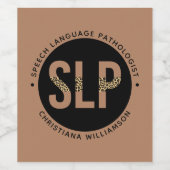 Custom SLP Speech Pathologe Leopard Druckgeschenke Weinetikett (Einzelnes Label)
