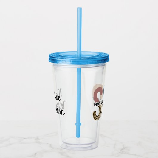 Custom SLP Speech Pathologe Leopard Print Acryltrinkbecher (Rechts)