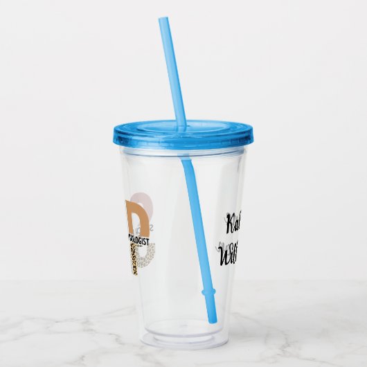 Custom SLP Speech Pathologe Leopard Print Acryltrinkbecher (Links)