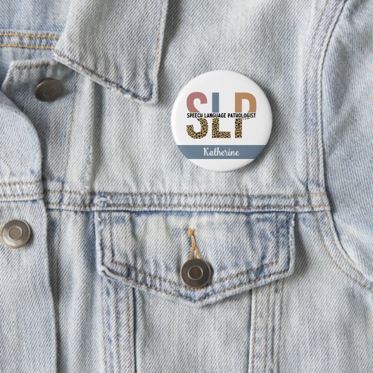 Custom SLP Speech Pathologe Leopard Print Button (Beispiel)