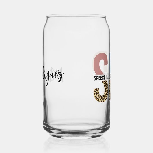 Custom SLP Speech Pathologe Leopard Print Dosenglas (Rechts)