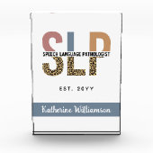 Custom SLP Speech Pathologe Leopard Print Fotoblock (Vorderseite)