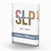 Custom SLP Speech Pathologe Leopard Print Fotoblock (Rechts)