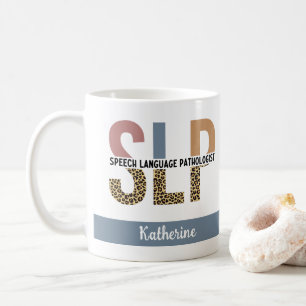 Custom SLP Speech Pathologe Leopard Print Kaffeetasse
