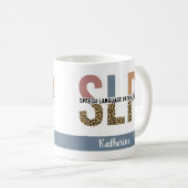 Custom SLP Speech Pathologe Leopard Print Kaffeetasse (VorderseiteRechts)